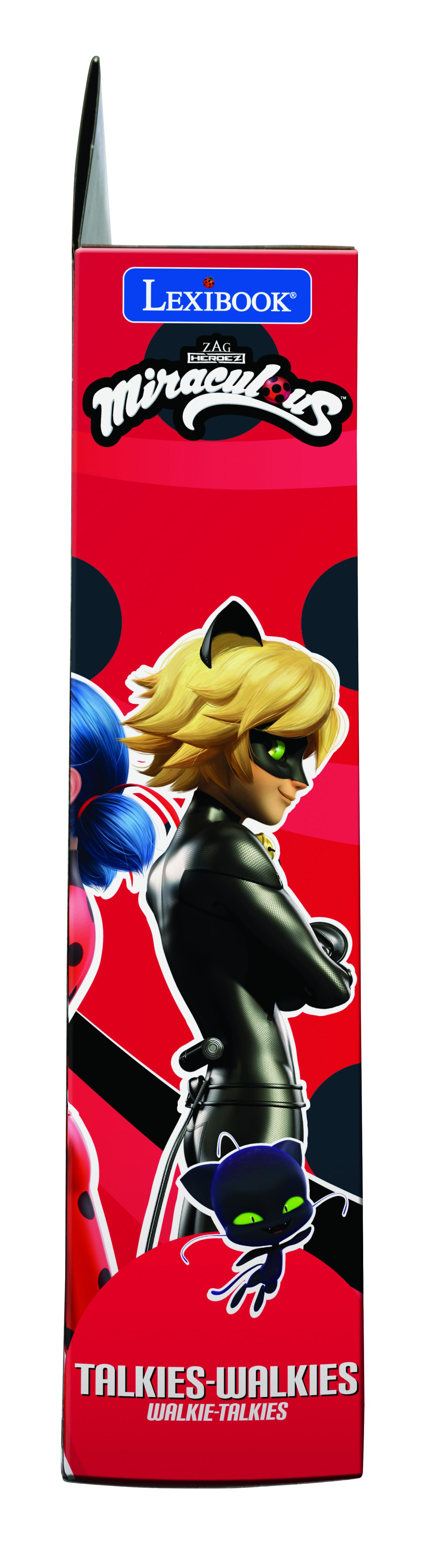 Confezione Lexibook Miraculous con Chat Noir, Ladybug e Plagg. Talkies-Walkies.