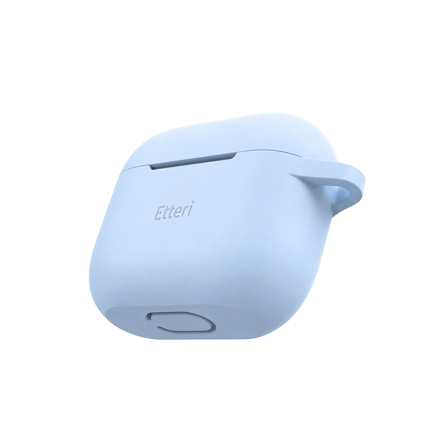 Custodia azzurra per auricolari wireless.