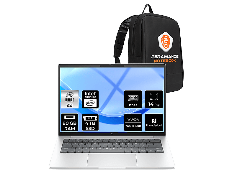 HP EB 8 G1i FHD+ AD4H1ETPN340 + PER4 Intel Core Ultra 5 225U 80 GB