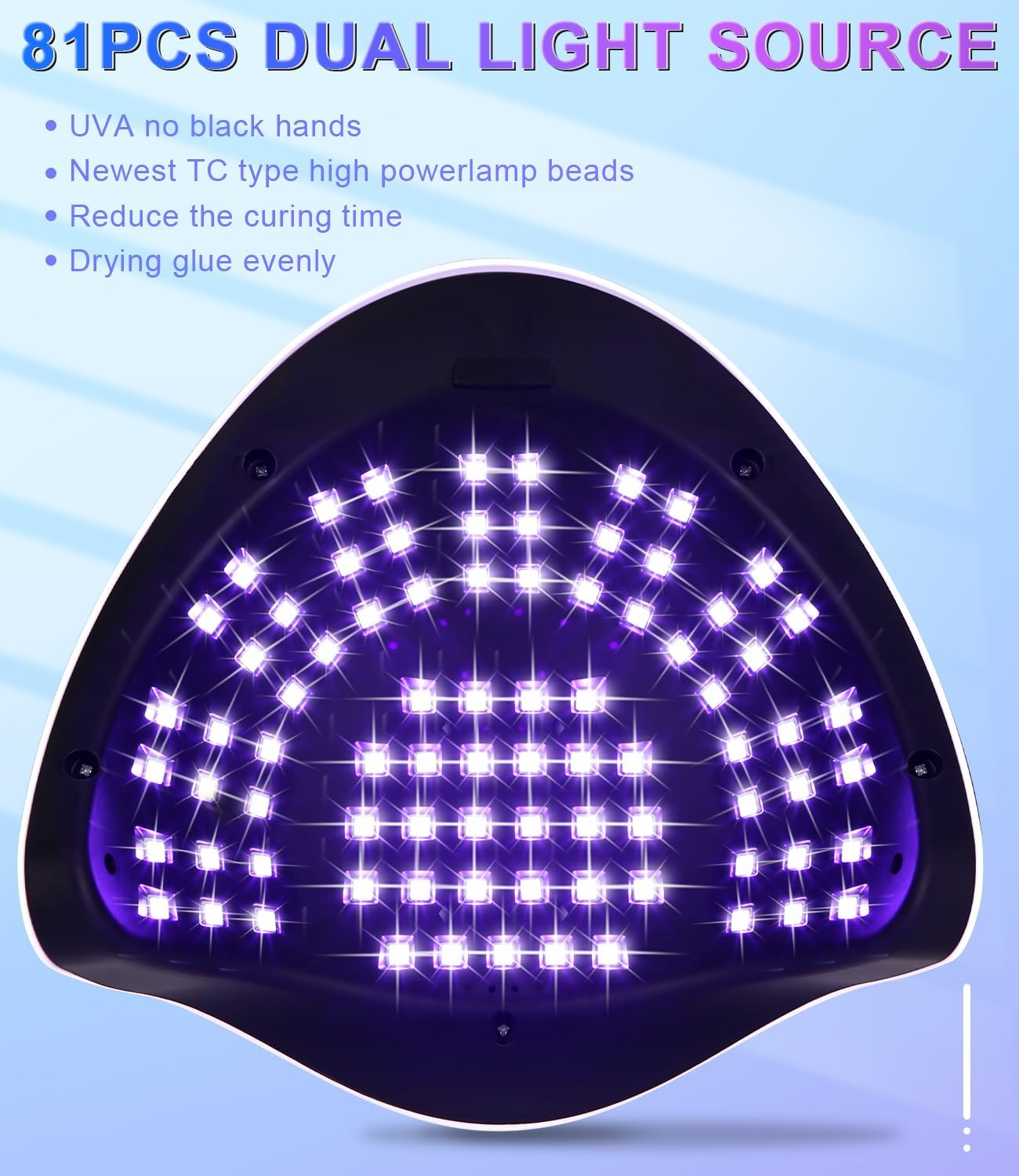 Ein Nageltrockner mit 81 UV-LEDs für schnelles Aushärten von Gel.