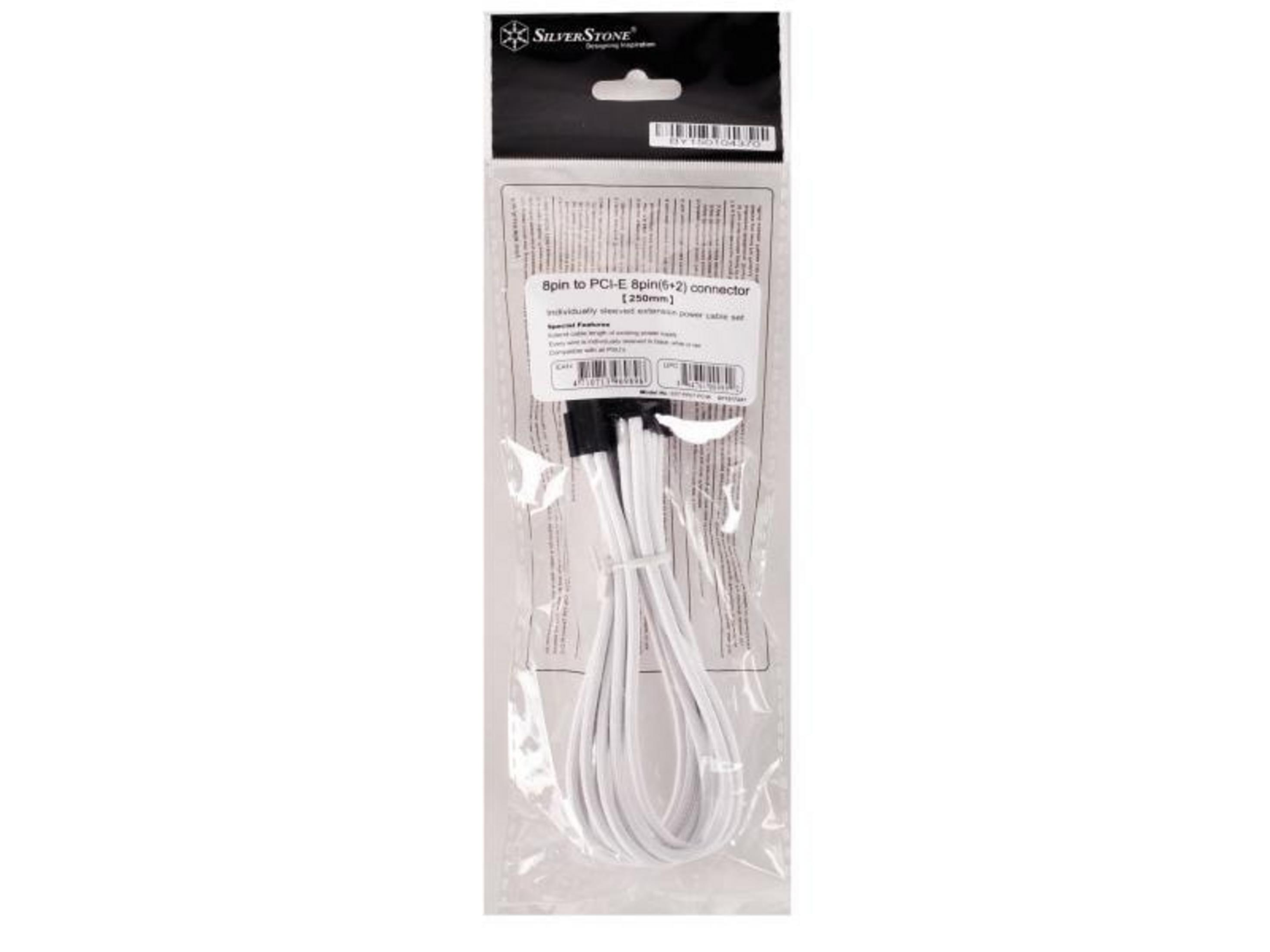 Verpackung mit weißen PCI-E Stromkabeln.