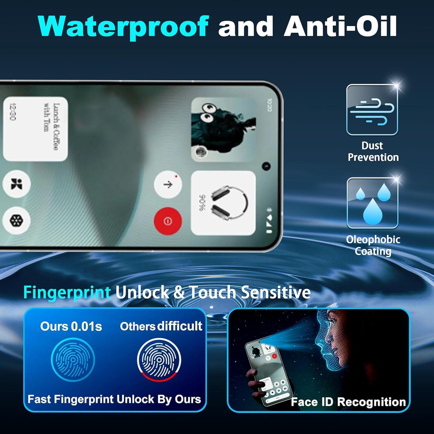 Smartphone-Schutz: Wasserdicht, staubdicht, oleophob, Fingerabdruck und Gesichtserkennung.