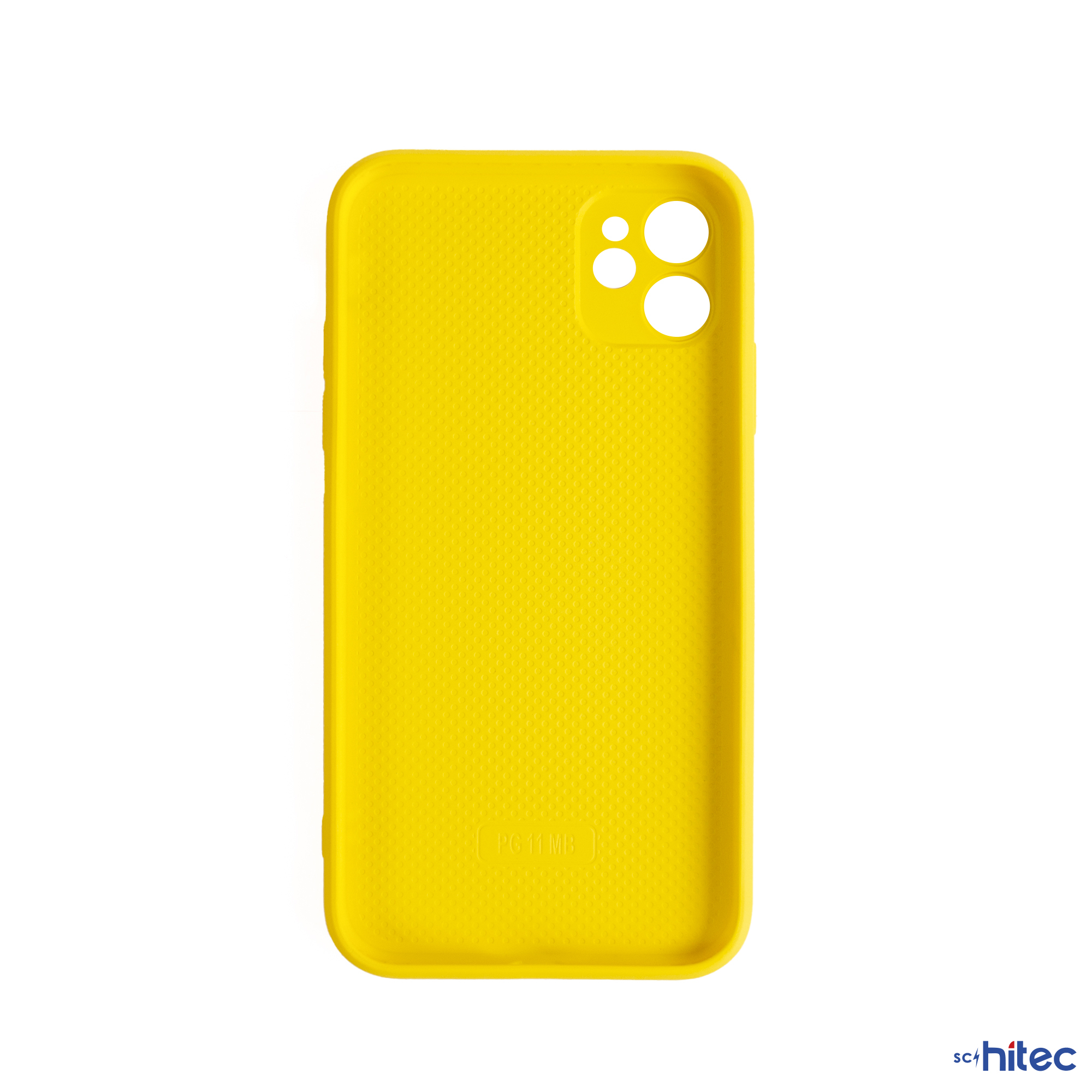 Doku desenli ve kamera kesimli sarı telefon kılıfı.