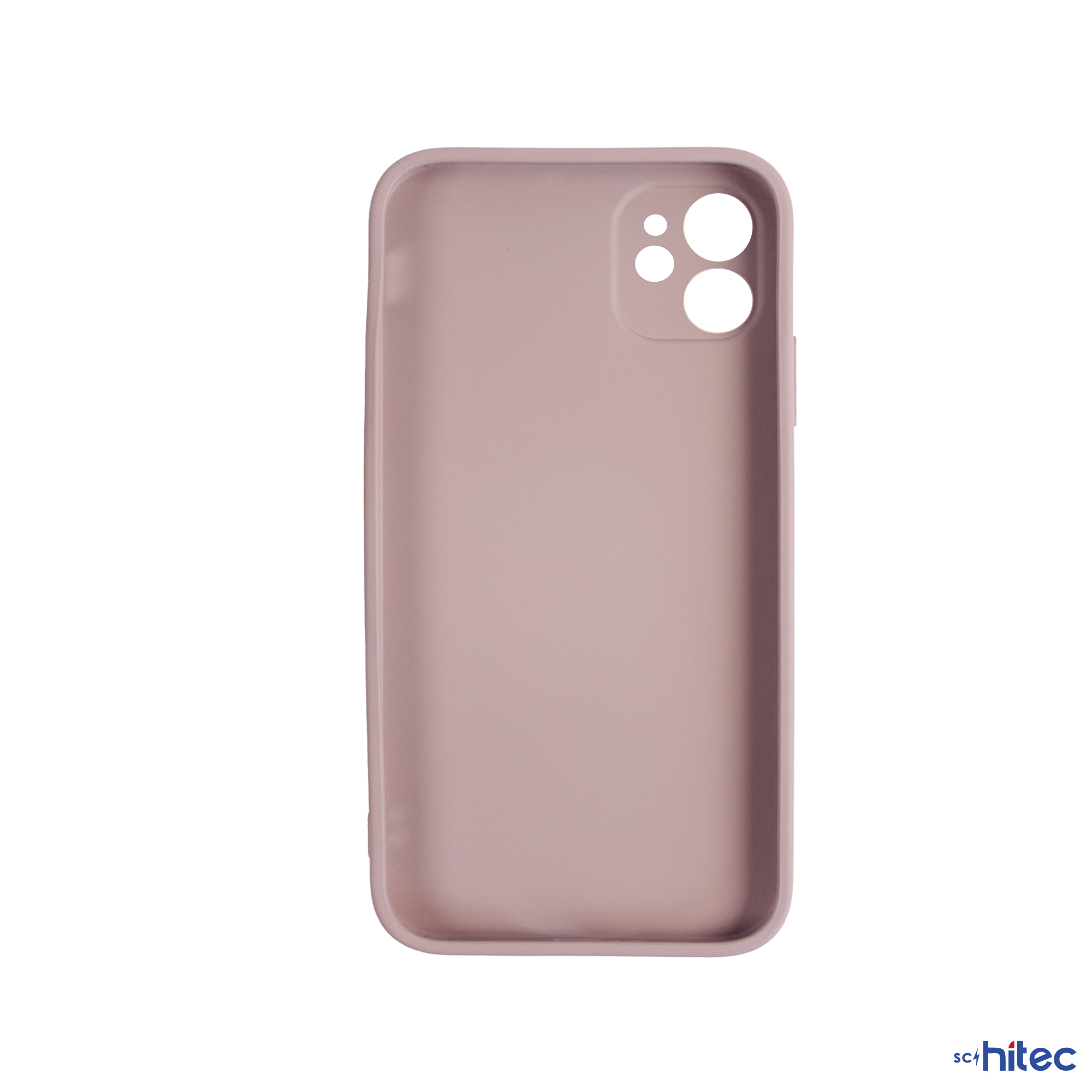 Kamera oyuntulu tozlu pembe renkli telefon kılıfı.
