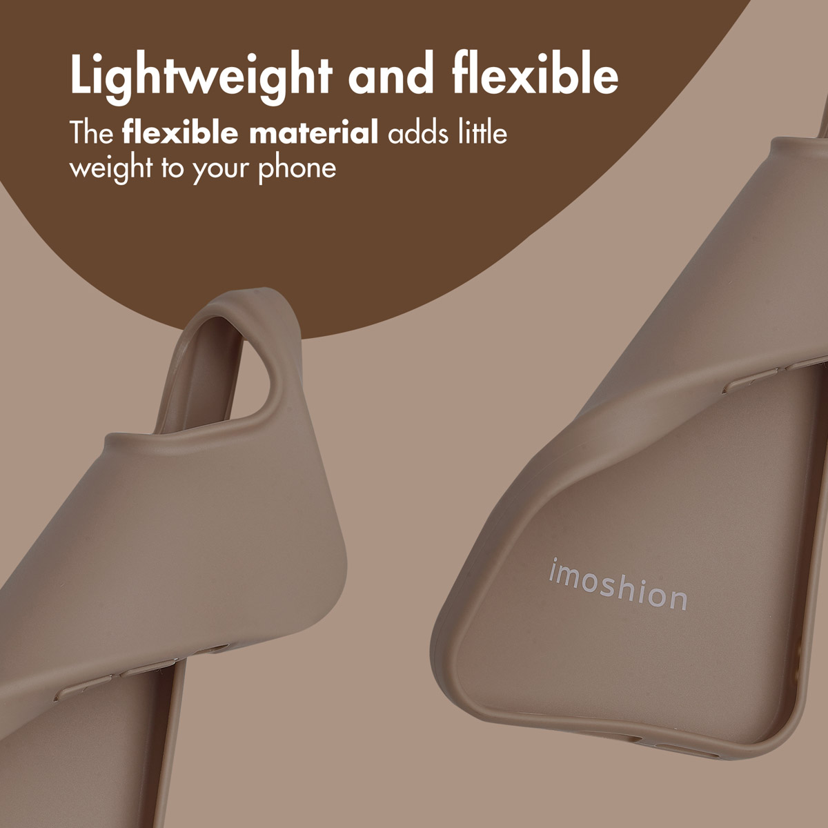 Two beige phone cases, one with the "imoshion" logo.
