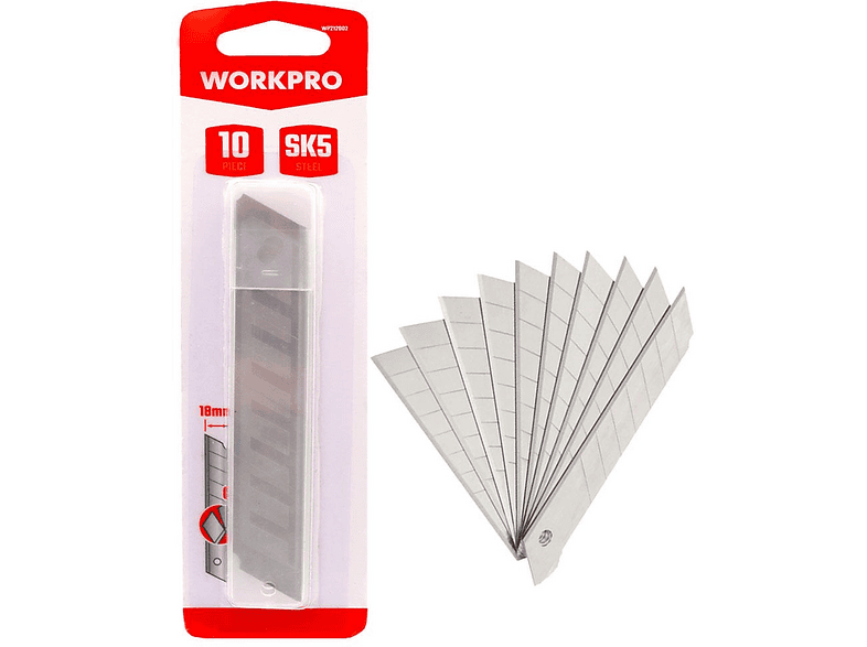 WORKPRO WP212002 18 mm 10’Lu Maket Bıçağı Yedeği