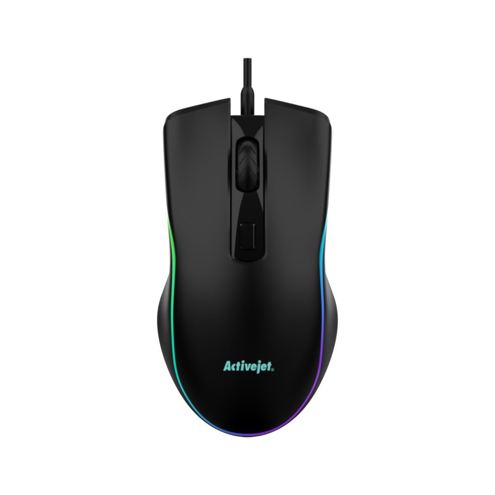 Ratón Gaming - ACTIVEJET AMYW390, Botones: 4, Con cable, forma ergonómica, Con cable, 2000 ppp, Negro