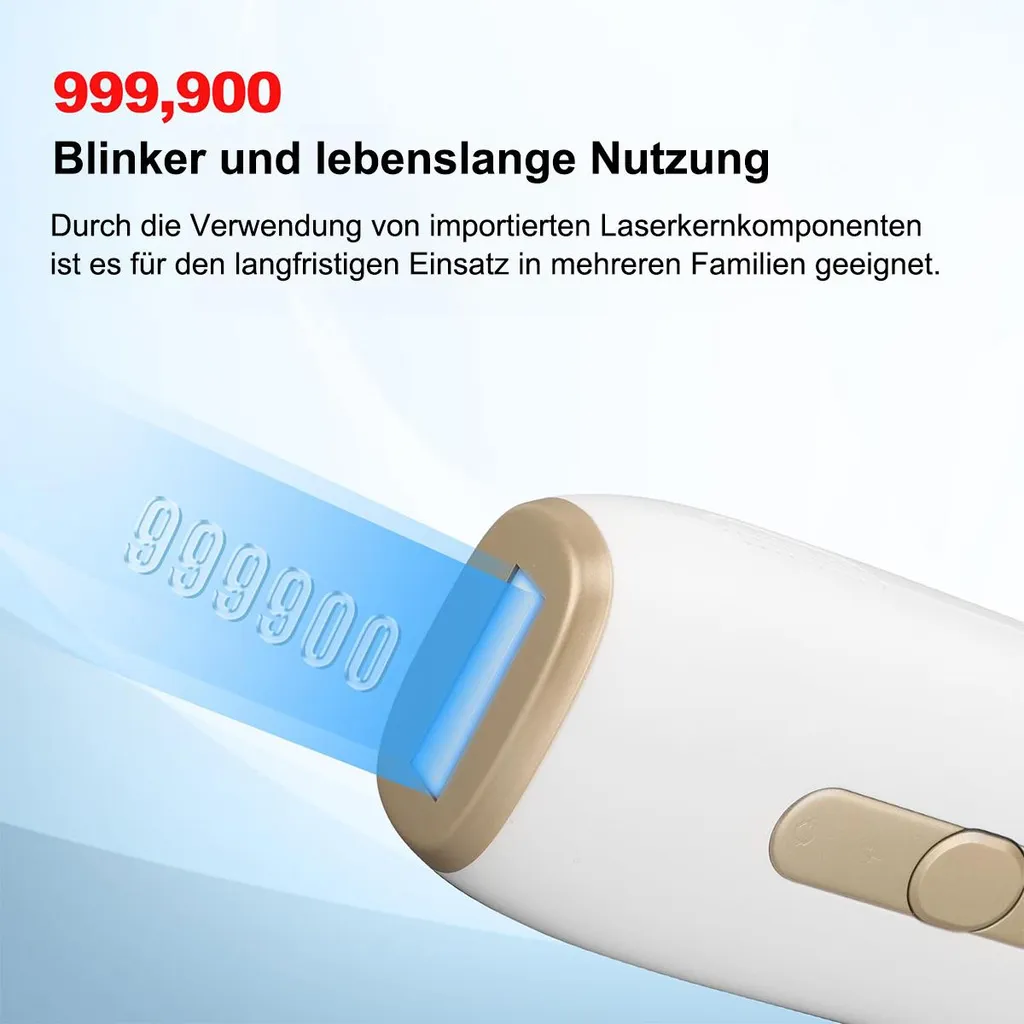 Ein IPL-Haarentferner mit 999.900 Blitzen und langer Nutzungsdauer.