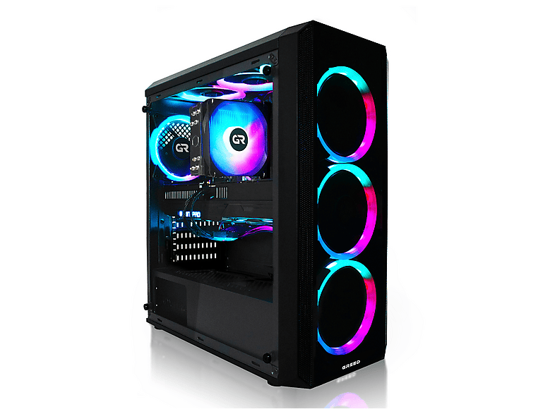 GREED MK2 AMD Plus PC | 16GB Fekete Gamer PC (/Radeon™ RX 9060 XT/16 GB ...