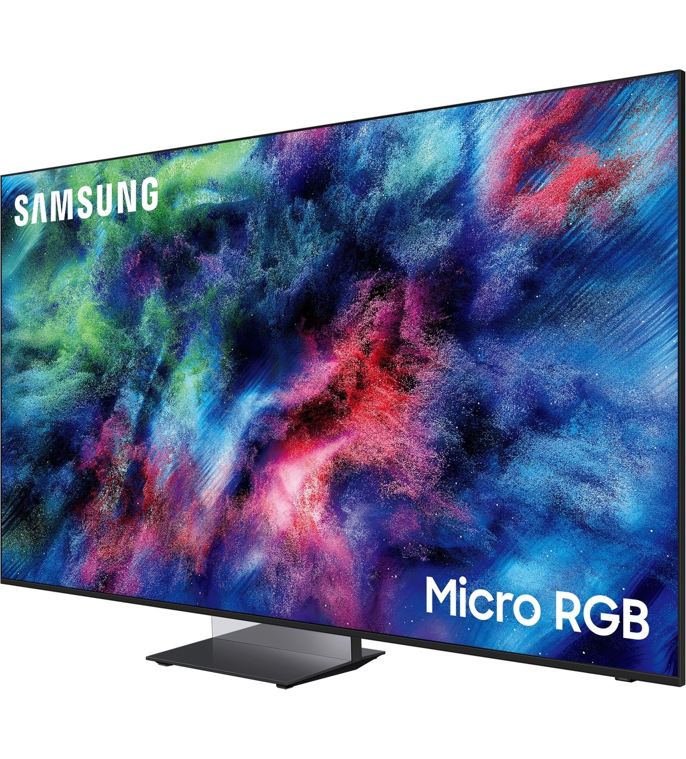 Kozmik duvar kağıdı gösteren Samsung Micro RGB TV.