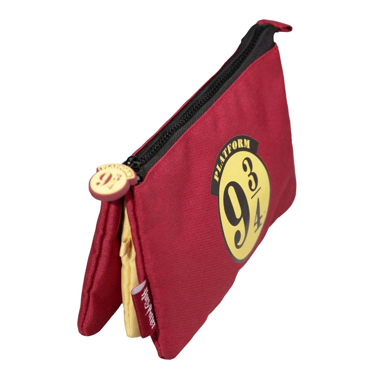 Rote Federtasche mit "Platform 9 3/4"-Logo und Harry Potter-Schriftzug.