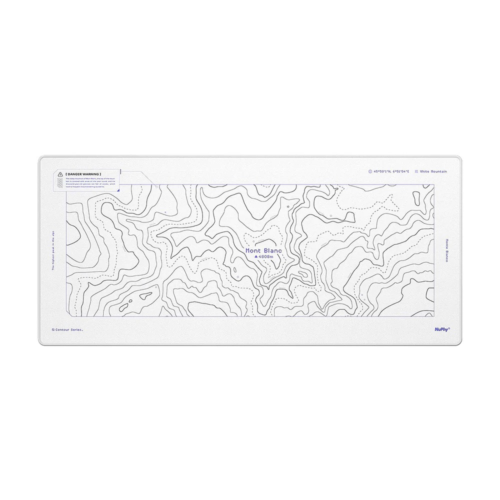 Mapa topograficzna Mont Blanc, pokazująca linie konturowe i wysokość 4808m.