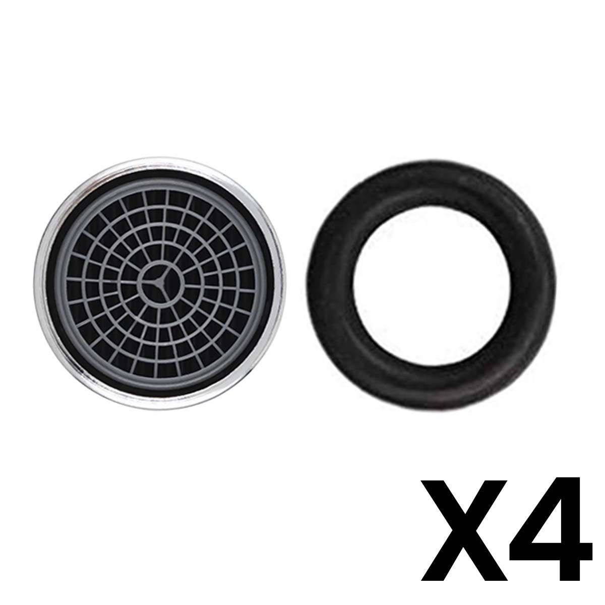 Ein Lüfteraufsatz und eine Gummidichtung, mit 'X4' Beschriftung.