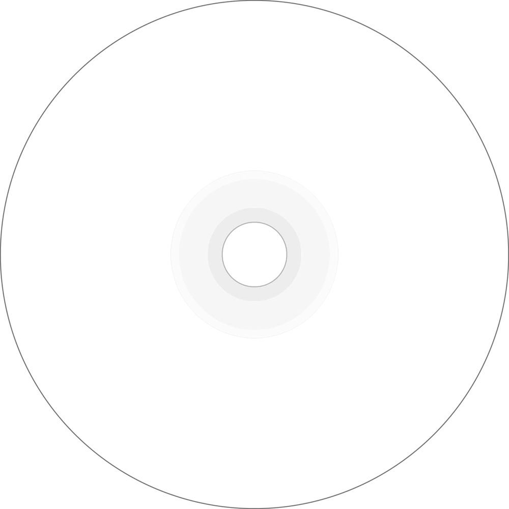 Eine weiße CD oder DVD mit einem kreisförmigen Loch in der Mitte.