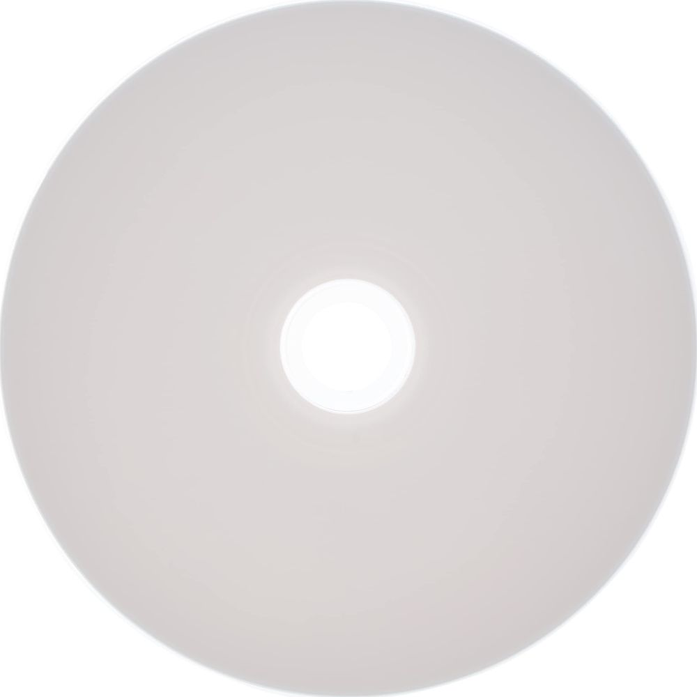 Eine weiße CD mit einem Loch in der Mitte.