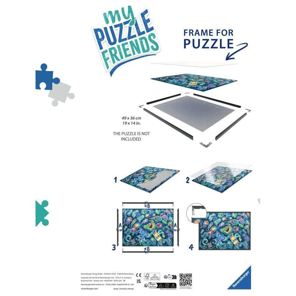 Anleitung für einen Puzzle-Rahmen: Teile werden gezeigt.