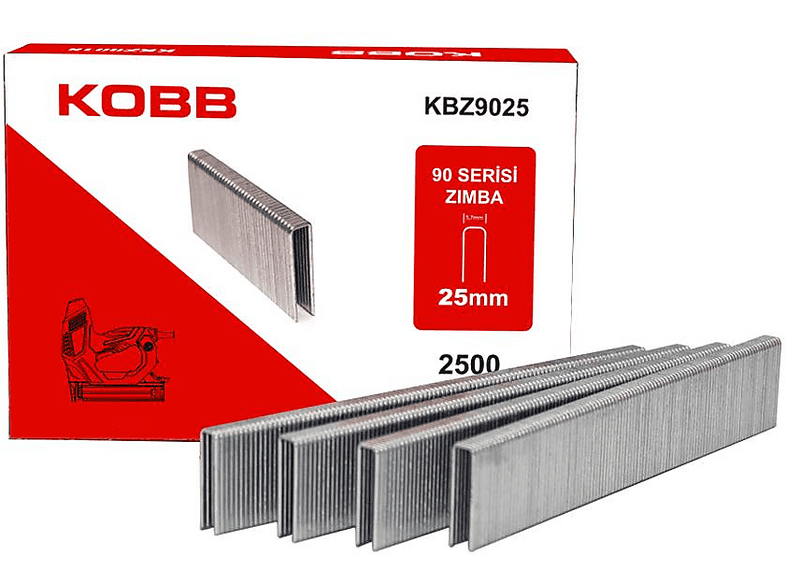 KOBB KBZ9025 25 mm 2500 Adet 90 Serisi Ağır Hizmet Tipi Zımba Teli