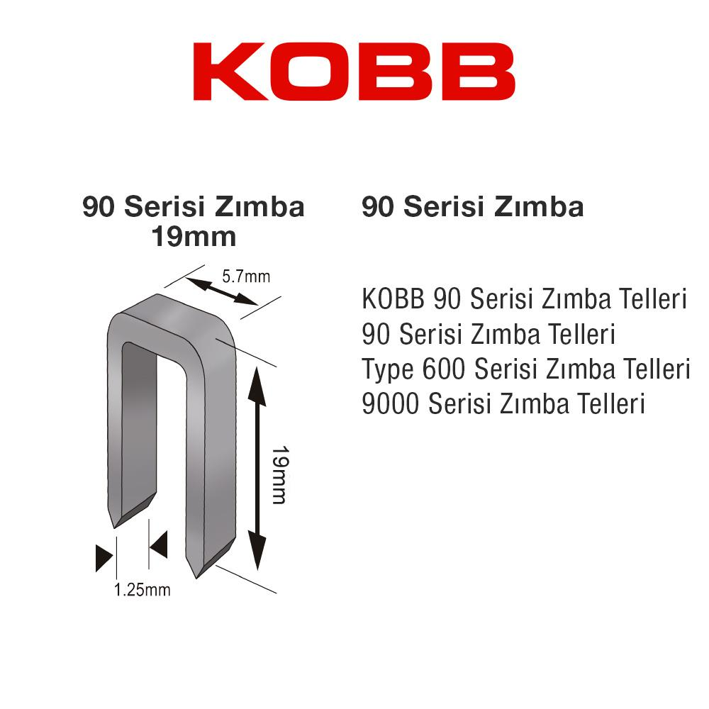 KOBB logosu ve ölçülü, U şeklinde zımba teli.