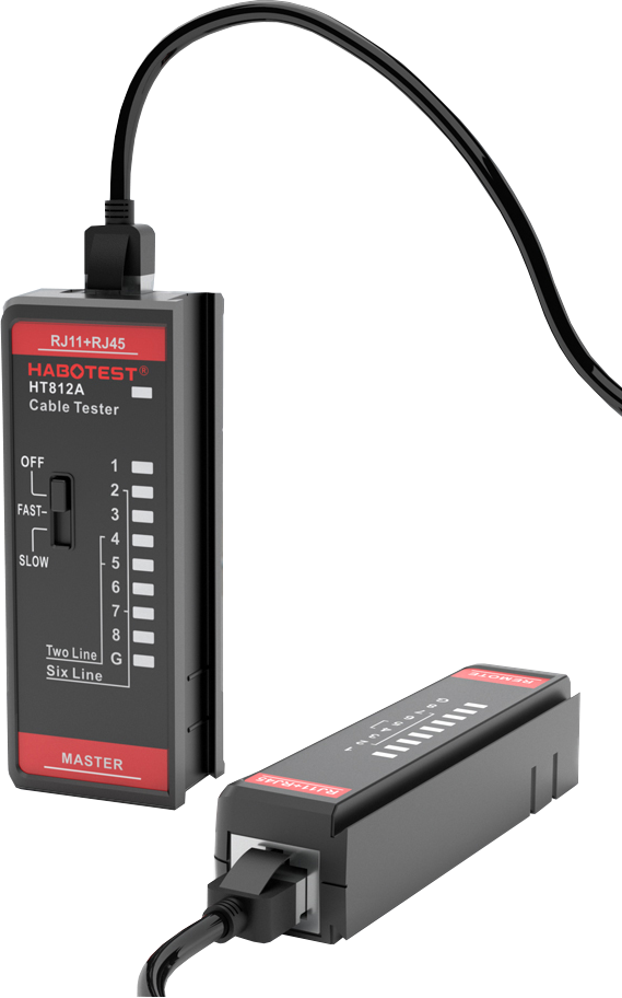 Tester kabli Habotest HT812A z portami RJ11+RJ45.