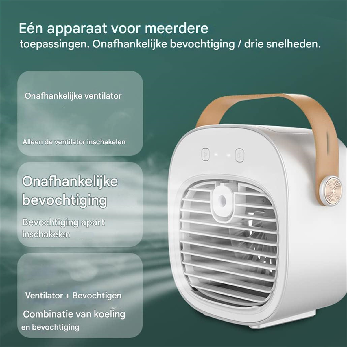 Ein Gerät für mehrere Anwendungen: Ventilator, Luftbefeuchter oder beides.