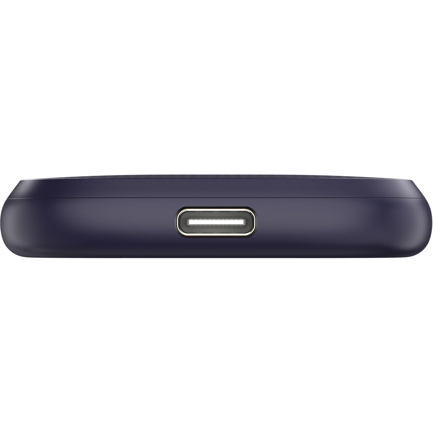 USB-C bağlantı noktasına sahip lacivert cihaz.