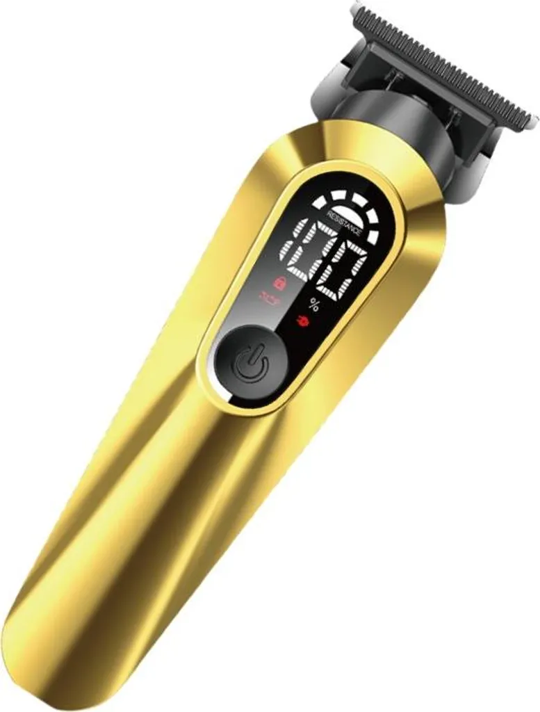 Goldener Haarschneider mit digitaler Anzeige, 100% Akku.