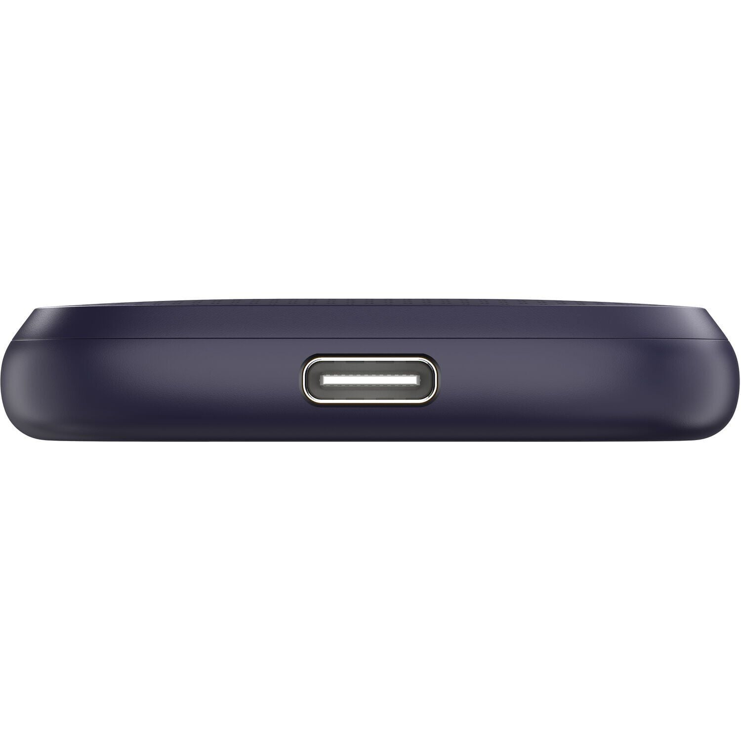 USB-C bağlantı noktasına sahip lacivert kasa.