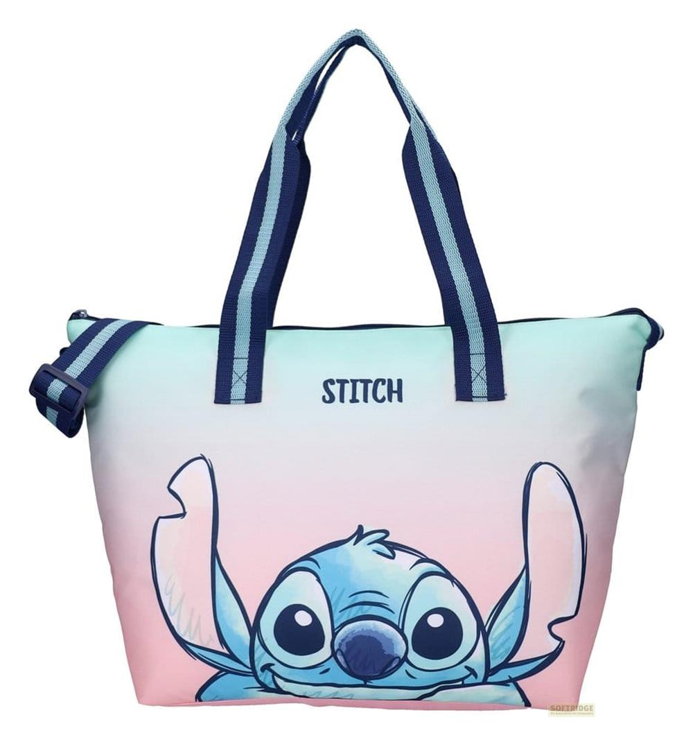 Eine bunte Tasche mit Stitch und dem Schriftzug "STITCH".