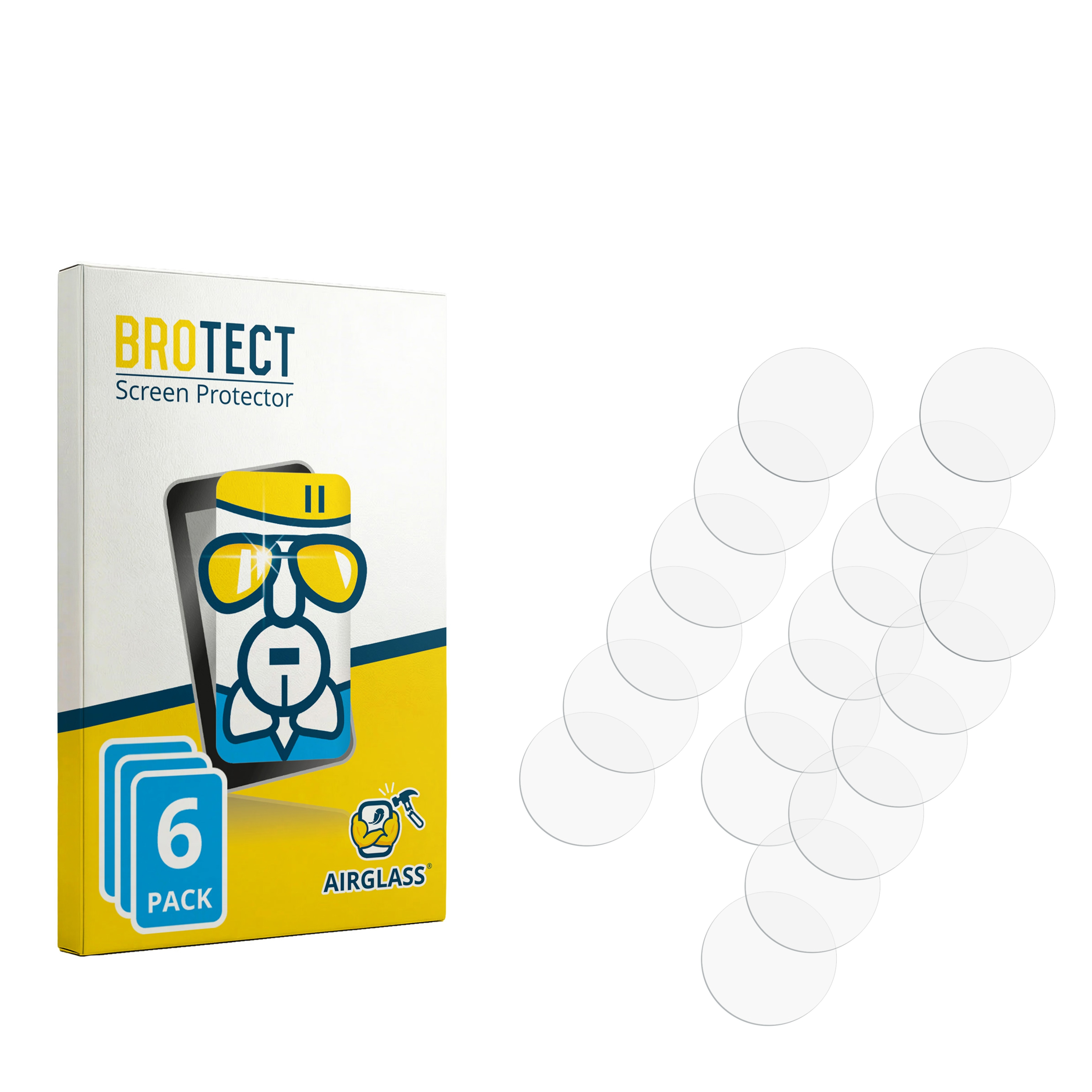 Verpackung für Displayschutzfolien und runde Schutzfolien.