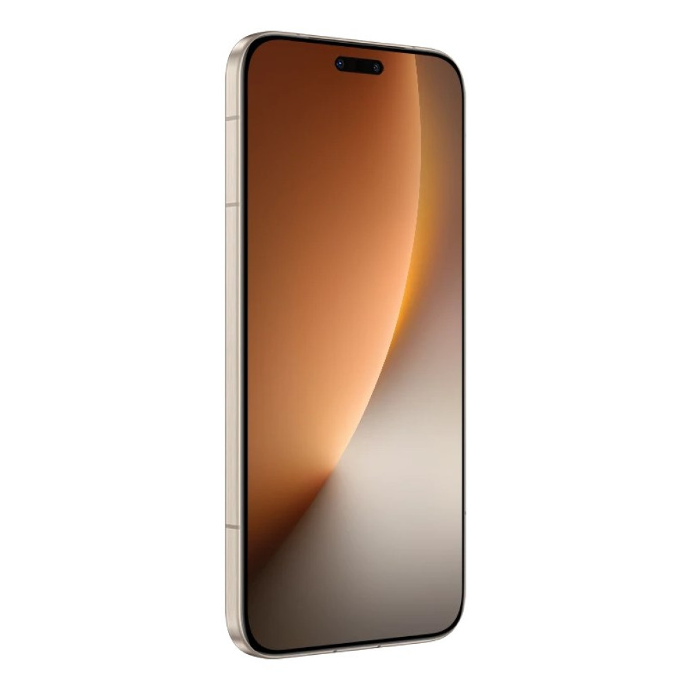 Schermo di smartphone dorato con sfumatura da arancio a grigio.