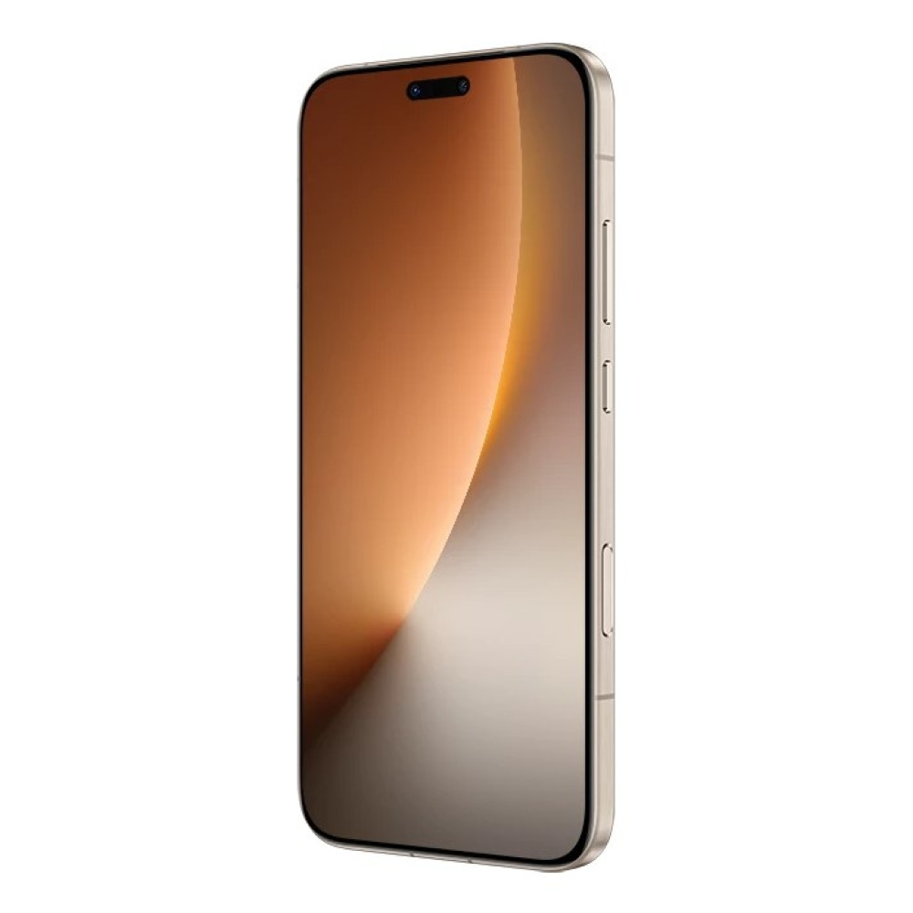 Uno smartphone dorato con schermo intero e notch.