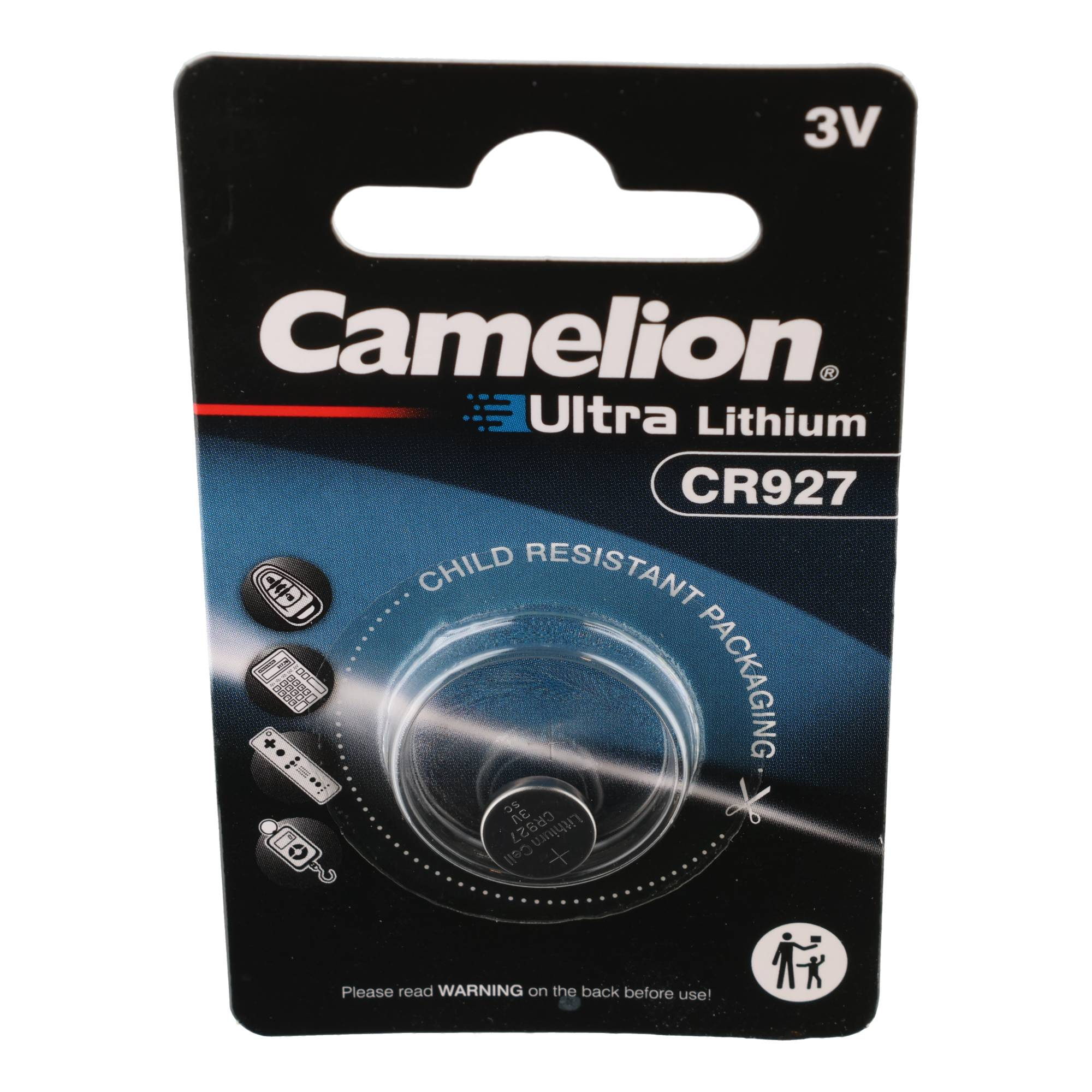 Camelion 3V CR927 Ultra Lithium Batterie in kindergesicherter Verpackung.
