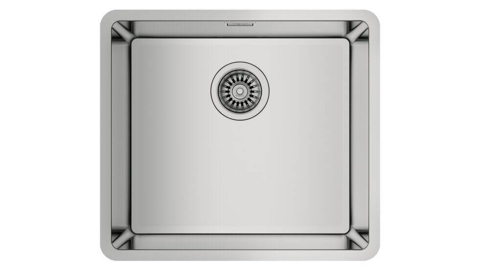 Merkezi giderli paslanmaz çelik lavabo.
