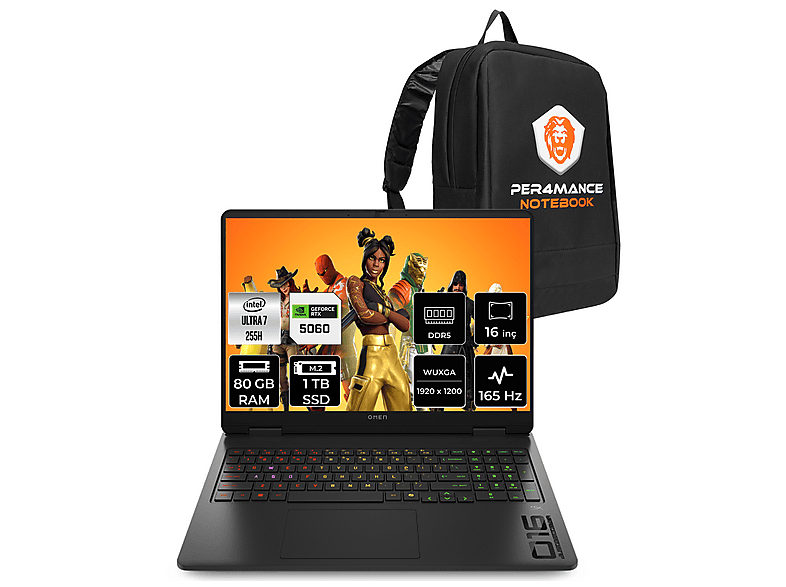 HP Omen 16 RTX 5060 8GB FHD+ BQ1Z1EAPN345 Intel Core Ultra 7 255H