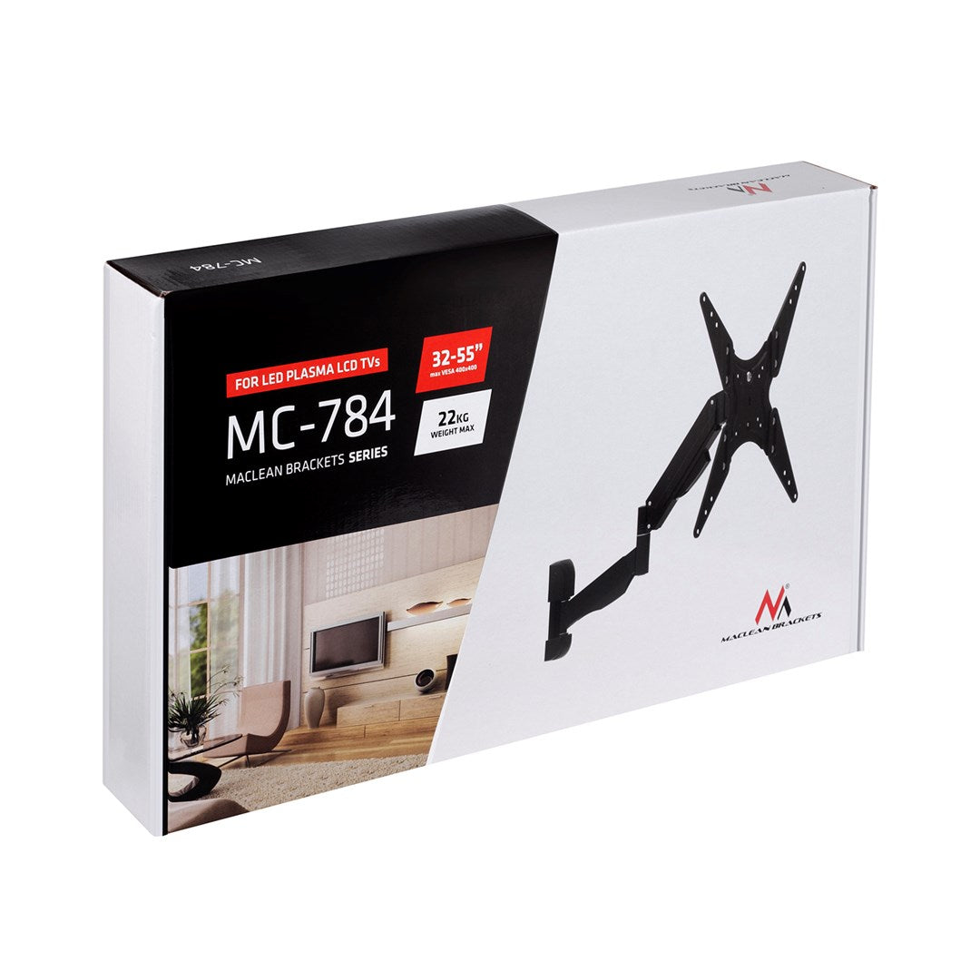 Pudełko na uchwyt ścienny TV, MC-784, do TV 32-55", maks. 22kg.