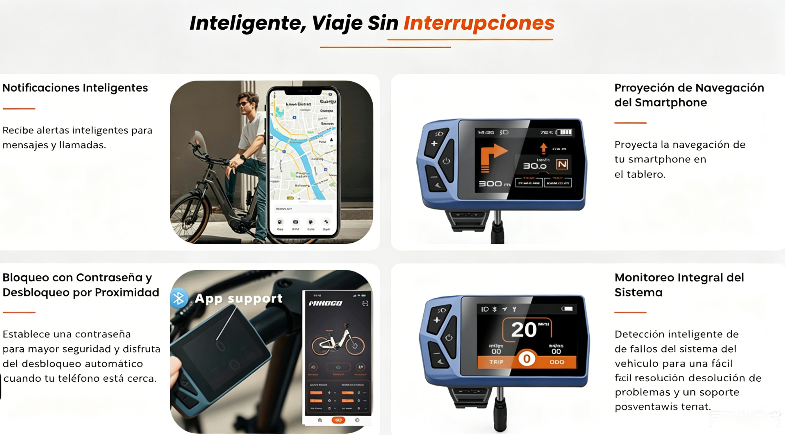 Hombre con bicicleta cerca de mapa de smartphone. Pantalla de e-bike con navegación.