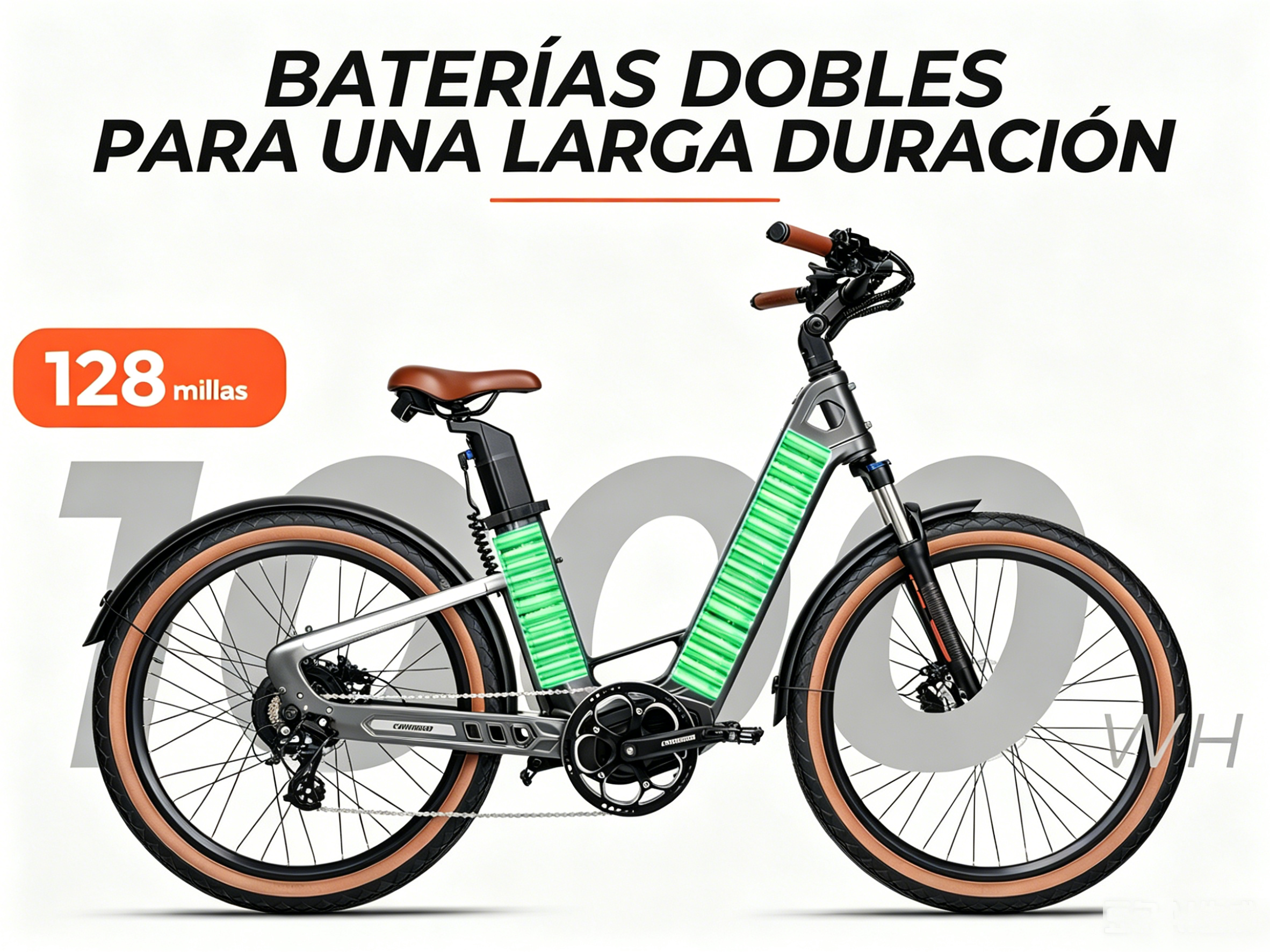 Una bicicleta eléctrica con baterías dobles, que ofrece 128 millas.