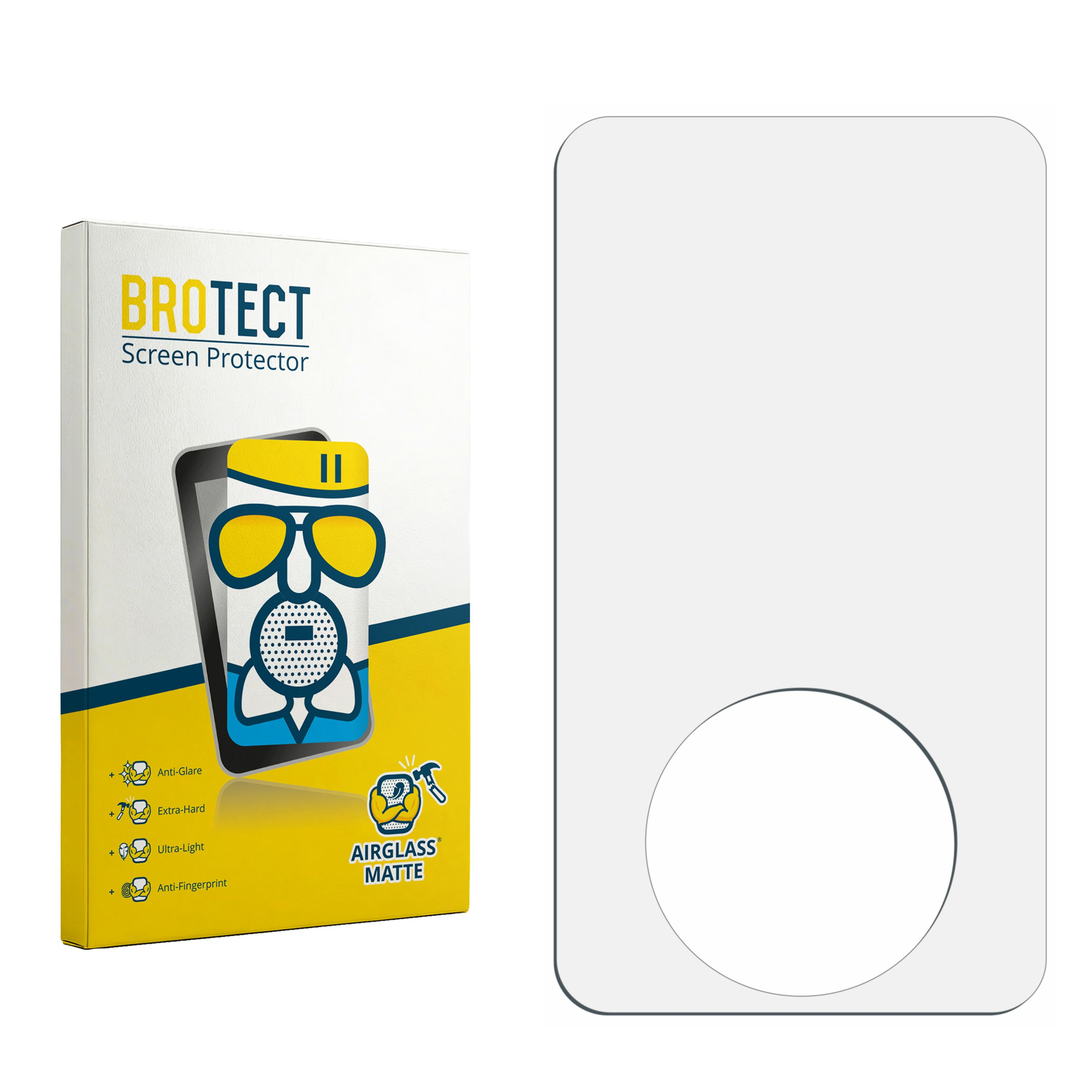 BROTECT Screen Protector Verpackung neben einem weißen Display-Schutz