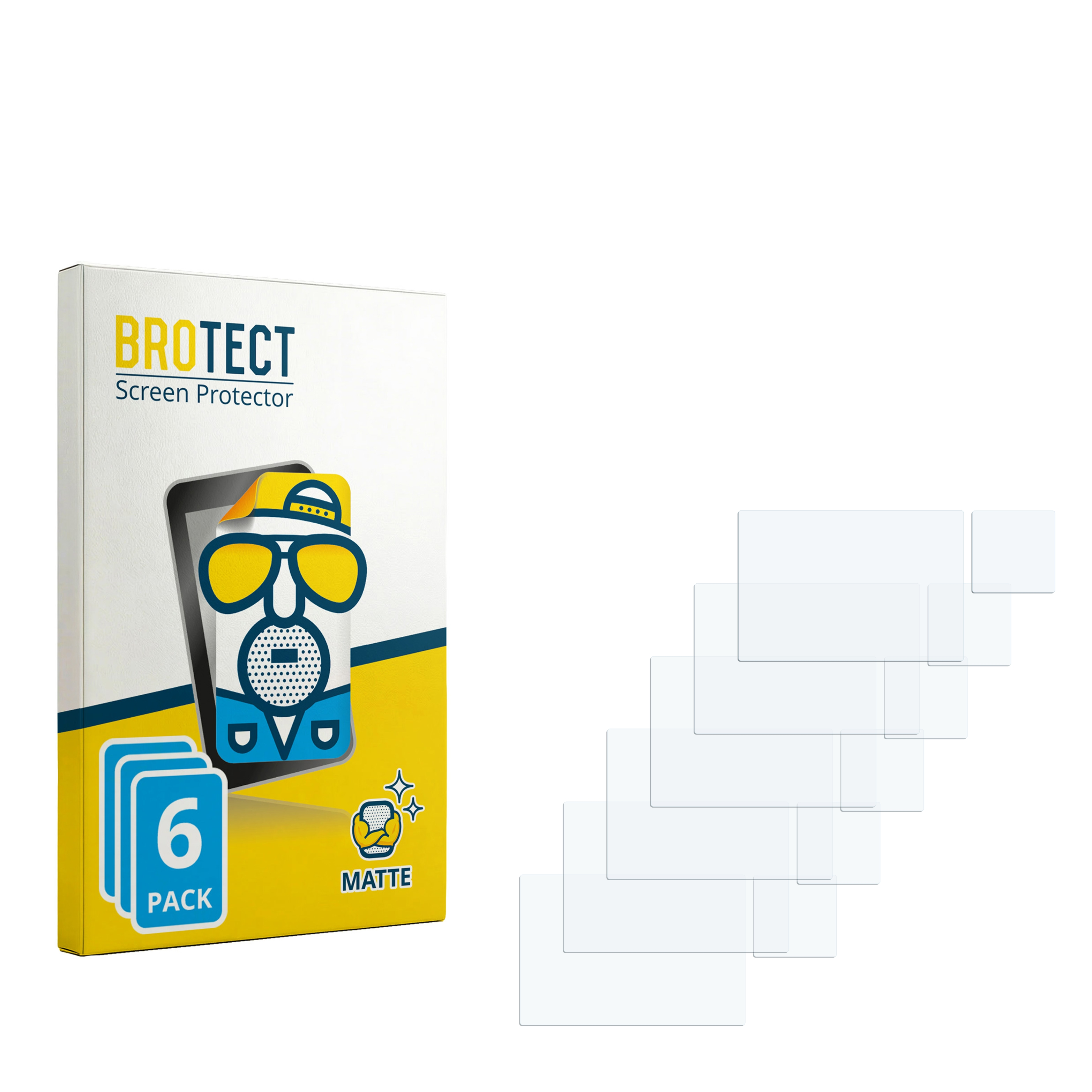 Verpackung von BROTECT Displayschutzfolien, 6 Stück, matt.