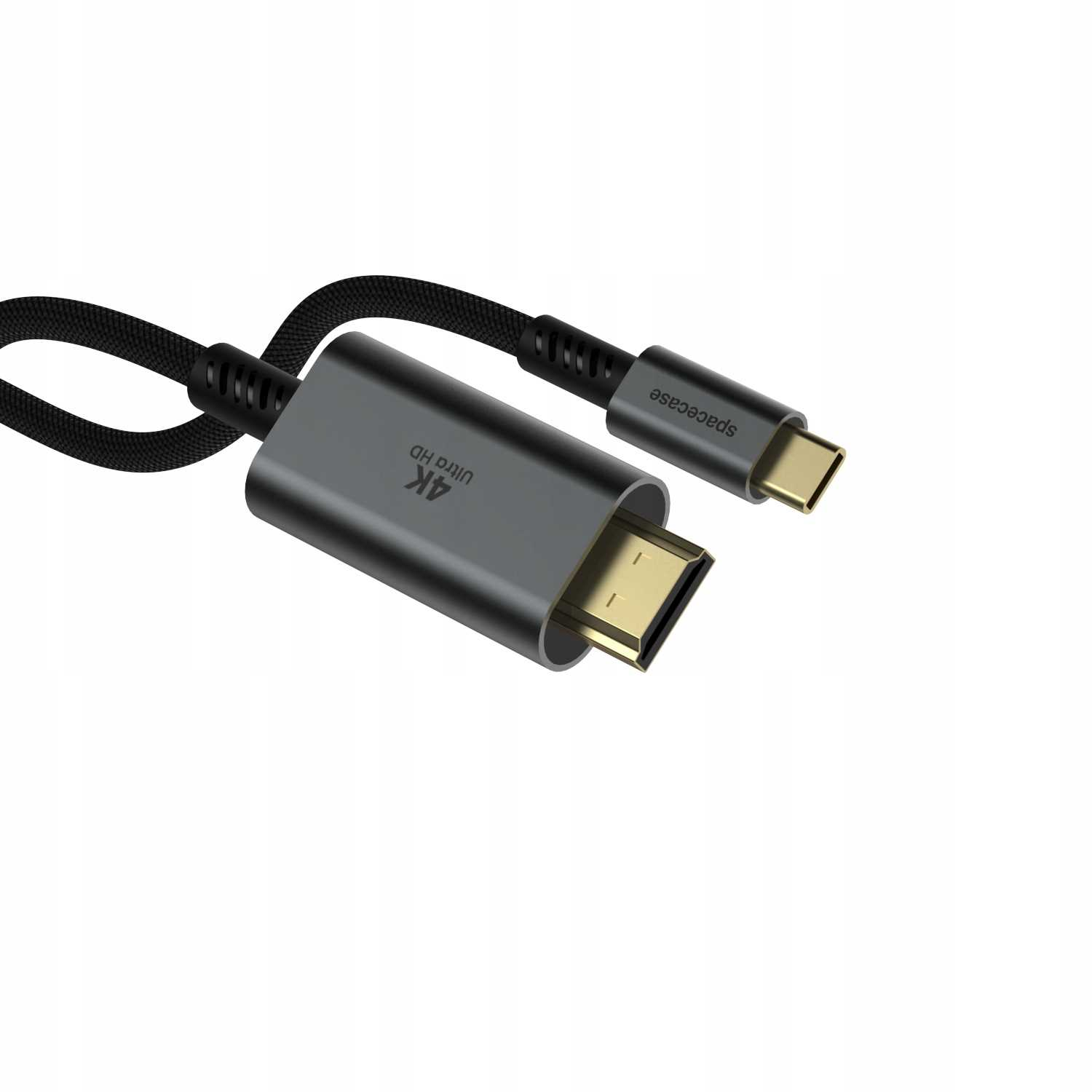Czarny kabel USB-C z oznaczeniem 4K Ultra HD.