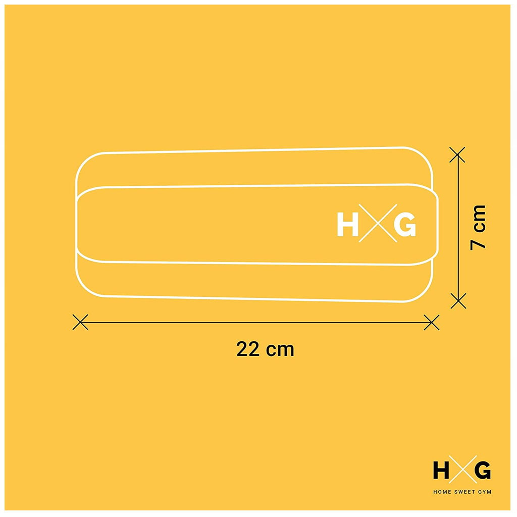 Contorno blanco de objeto rectangular con esquinas redondeadas sobre fondo amarillo. Dimensiones 22cm x 7cm.