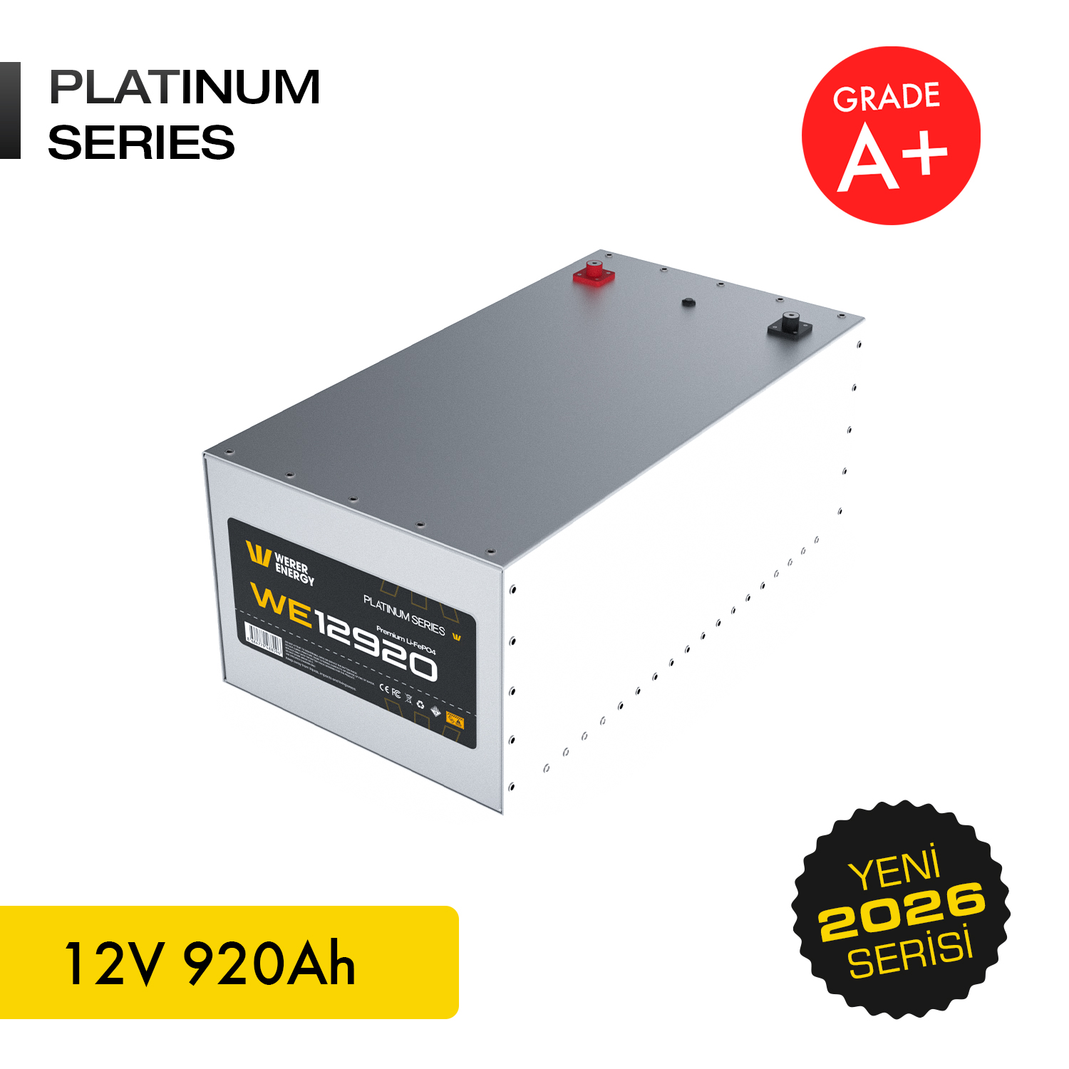 Platinum Series 12V 920Ah akü, A+ Sınıfı.