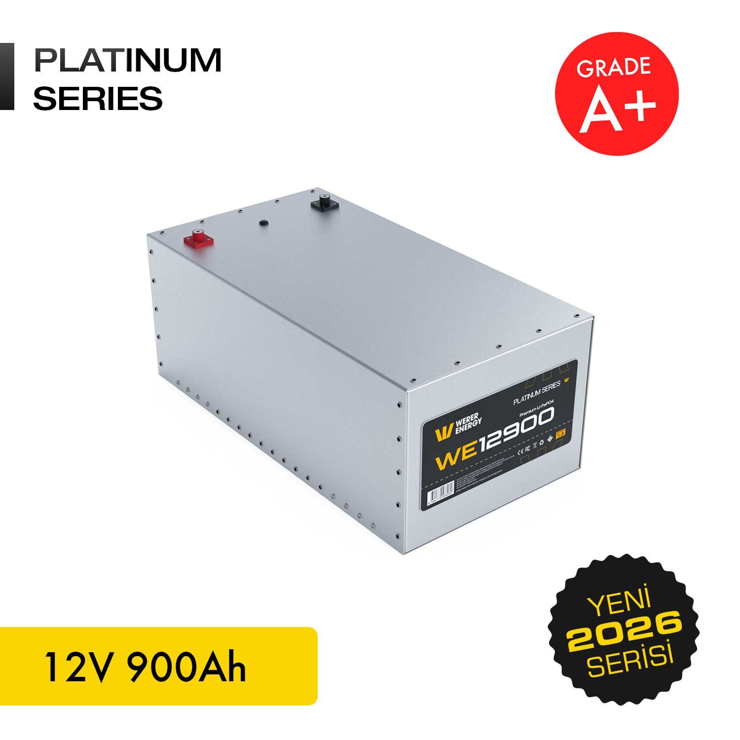 Gümüş akü, "Platinum Series", "12V 900Ah", "Grade A+"