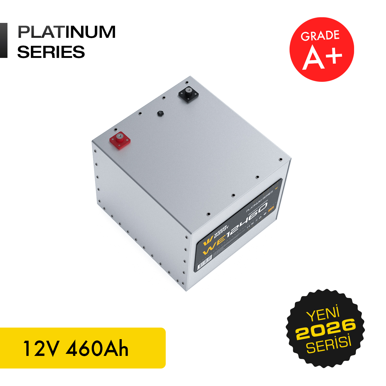 Gümüş 12V 460Ah Platinum Serisi A+ notlu akü.