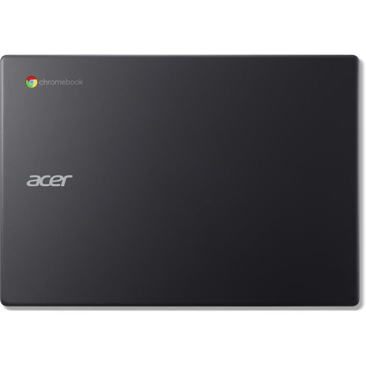 Ein geschlossener, dunkler Acer Chromebook mit dem Logo oben links.