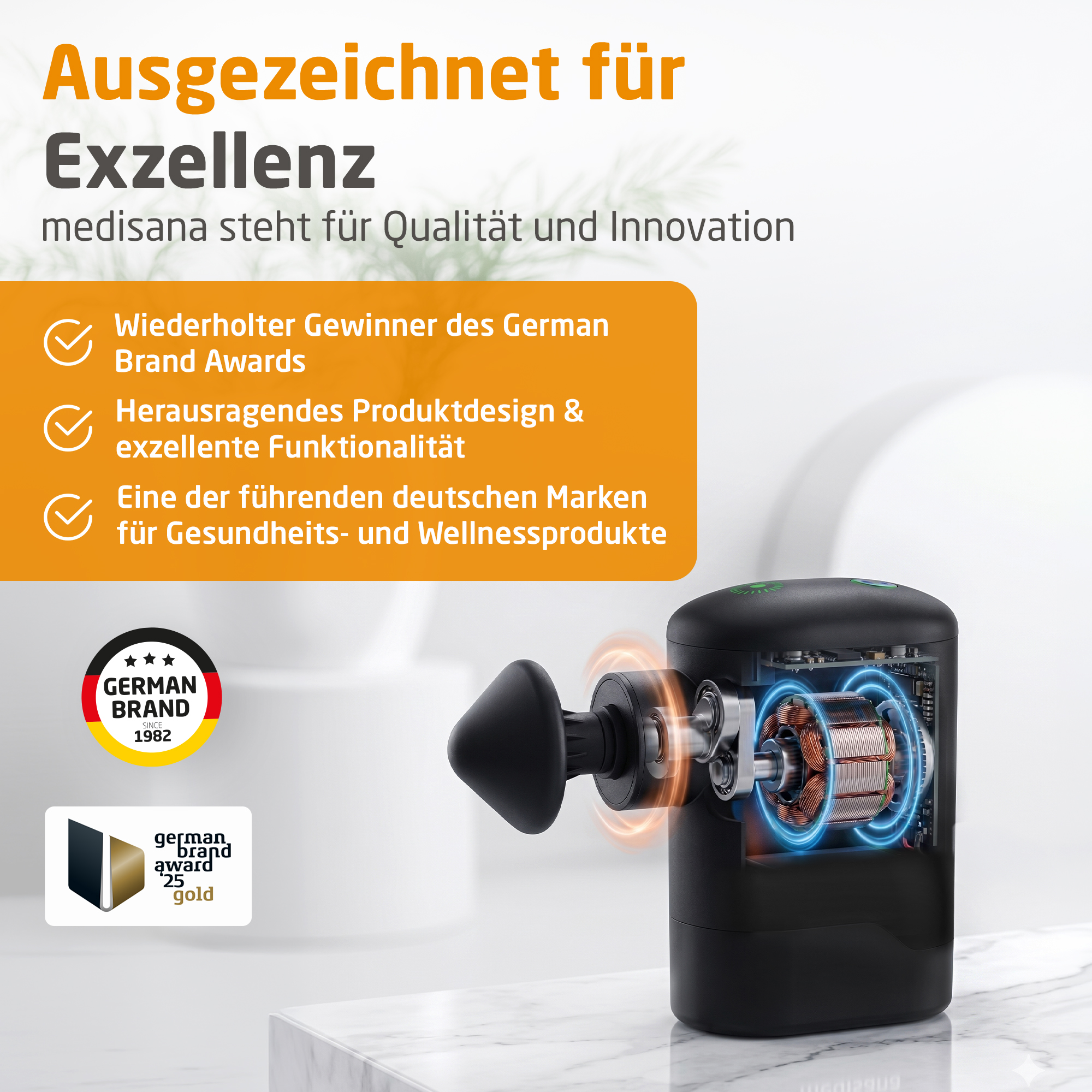 Medisana-Produkt mit Innenansicht, Gewinner des German Brand Award.