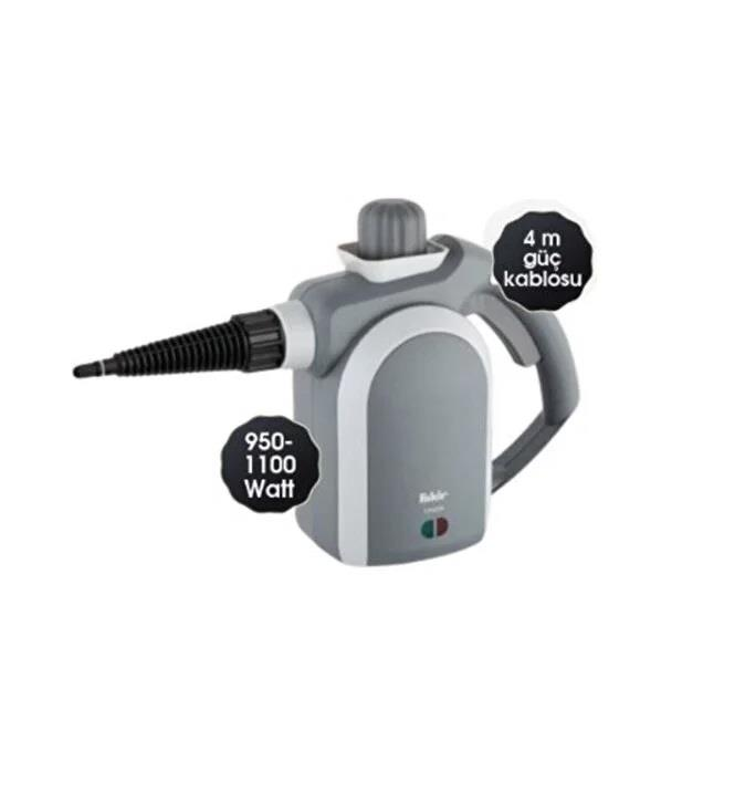 Siyah nozullu gri buharlı temizleyici, 950-1100 Watt, 4m kablolu.