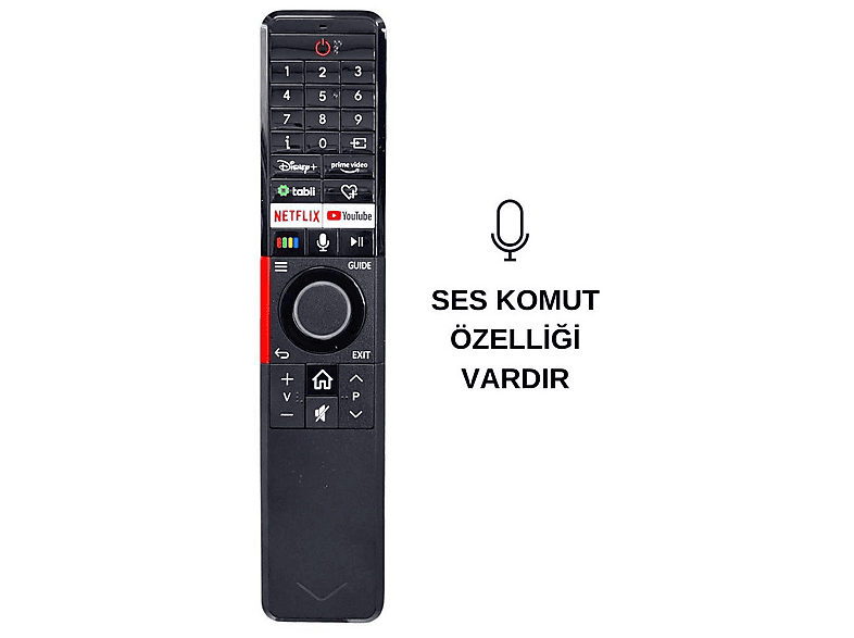ELECTROON Vestel Google Play Android Uyumlu Type-C Şarjlı Ses Komutlu Uzaktan Kumanda