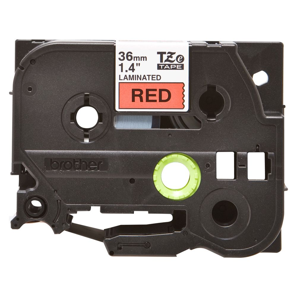 Cassetta nastro nera Brother con etichetta rossa "RED".