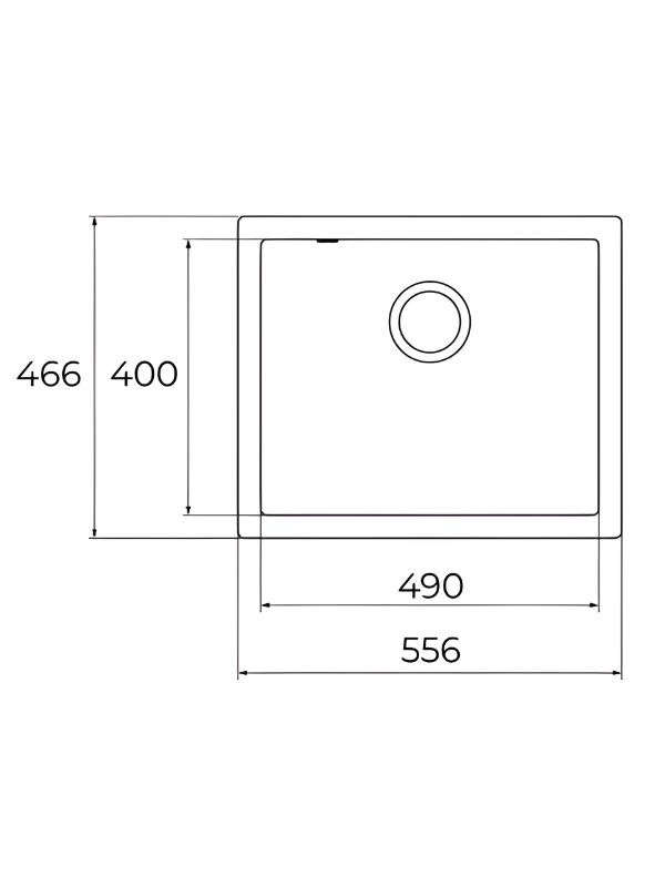466x400 ve 490x556 ölçülerinde lavabo teknik çizimi.